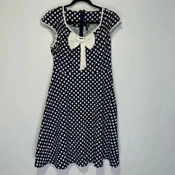 Miusol Rock A Billy Polka Dot Fit & Flare Dress E10 - Picture 1 of 8
